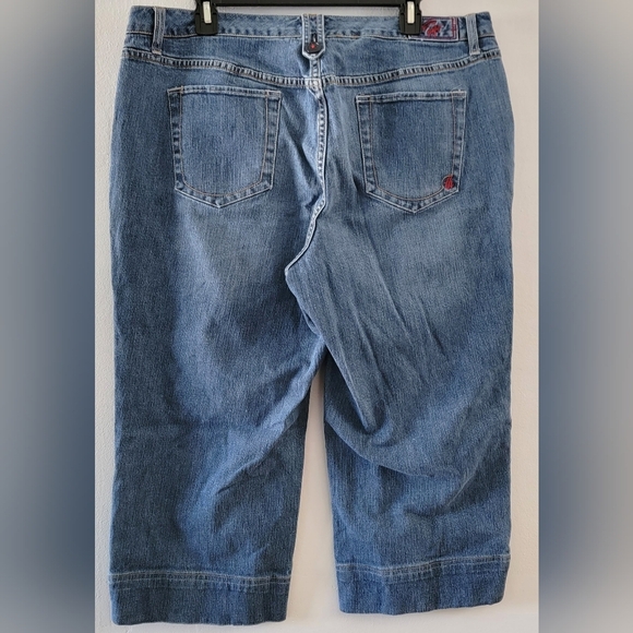 VTG Tommy Hilfiger Hipster Denim Capris High Rise Medium Wash Blue 18 Vintage - Picture 8 of 9